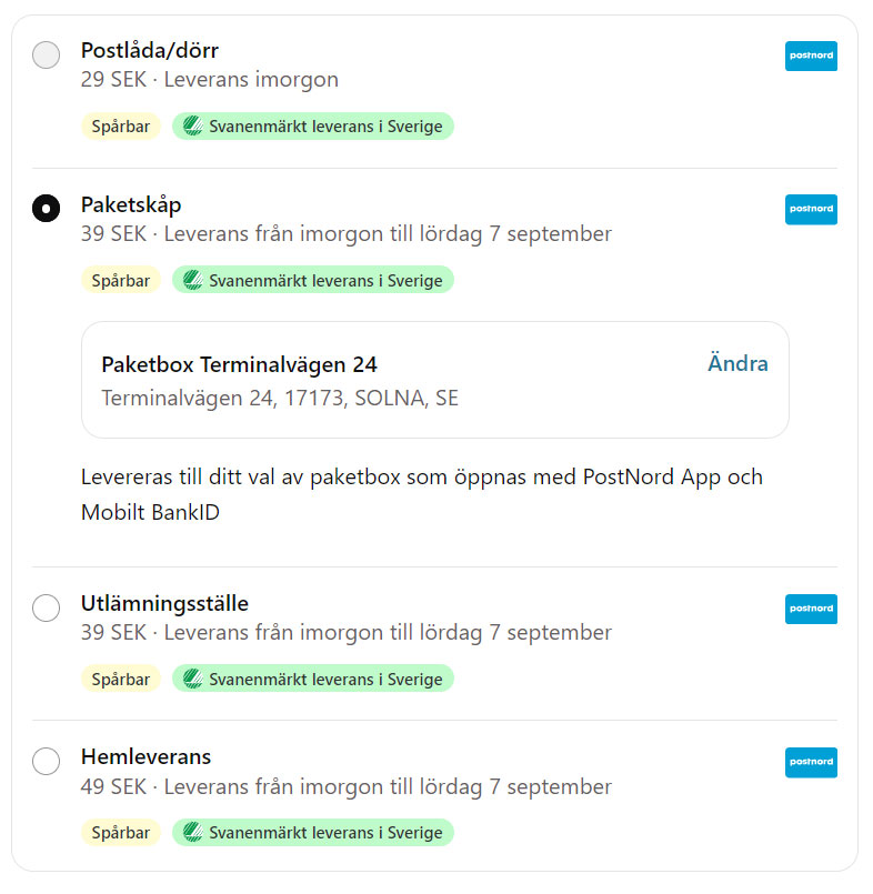Så ser Klarnas nya checkout ut.